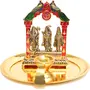 DHOKRA CRAFT Metal Shri Ram Darbar and Hanuman Ji with Pooja Thali and Diya Deepak Lamp Decorative Showpiece Gift Item Ram Sita Laxman Hanuman for Home and Office Temple, 5 image