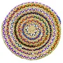 CANE & BAMBOO CRAFTS Cotton & Jute Placemat. Braided Colorful Natural placemats. Best for Bed-Side Table Center Table Dining Table Office Table etc. Set of 2. (10 Inch Charki), 3 image