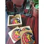 PALM LEAF -PATTACHITRA PAINTINGS - Wooden Handmade & Hand Painted Coaster Set - Set of 4 Coasters, 2 image