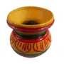 WOOD CARVING WORK RIDDHI SIDDHI KALASA/PURNAKUBHA: Beautiful Hand-Painted Terracotta Clay-Made Kalash (Purna kumbha) with Coconut for Wealth and Prosperity Home and Office Decoration (2 Pcs), 2 image