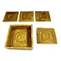 WOOD CARVING WORK Golden Grass Hand-Woven Squarish Golden four Coaster Set with Box Odia coastal handicraft table dcor item for gifting (Yellow Length: 5 In x Width: 5 In x Height: 2 In x Weight: 65 Gr), 5 image