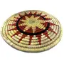 WOOD CARVING WORK SABAI Grass Hand-Woven Table Mat (Odia Tribal Handicraft); Beautiful Ethnic Table dcor Item; Ideal for Gifting Purposes (12 Inch Diameter x H :- 1.5 Inch Set of 04 Pcs 1200 Grs), 4 image