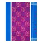 SAMBALPURI BANDHA CRAFT embroidery work cotton dress material set(tribal design in deep pink and sky blue colors combination)