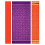 SAMBALPURI BANDHA CRAFT sambalpuri cotton dress material set(flower design in purple orange and white colors combination