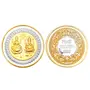 SILVER FILIGREE CRAFT - CHANDI TARKASHI Exclusive Gold Plated BIS Hallmarked 999 (99.9%) Purity Pure Silver 20 gram Laxmi Ganesh Silver Coin (Round) (20gm Silver Coin) - RSNSCLGC04, 3 image