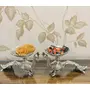 TIBETAN SILVER ENGRAVING PRODUCTS German Silver Hand Carving Peacock Platter Bowl Pair (Set of 2 Pcs) for Table Decor Diwali Festival Gift and Showpiece - Size - 10 x 5 x 5 Inch, 5 image