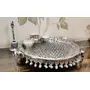 German Silver Heavy Pooa Thali (Diameter 11") With Full Ghungru Layer And Elephant Trunks Stand Set of 6 Items, 2 image
