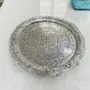 German Silver Hand Engraved Heavy Peacock Pooja Thali (Diameter 11) With Garud Ghanti Bowl Set & Diya Set of 5 Items, 2 image