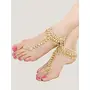 Karatcart Gold Plated Tassel Beads Kundan Anklets (Gold9 inches), 2 image