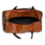 NFI essentials Leatherette Cabin Size Travel Duffle Bag Size: 50cm (31 Litre) Weekend Luggage Duffel Bag PU Tan Shoulder Bag Overnight Leather Travelling Handbag Stylish Sports Gym Bag Tan, 5 image