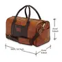 NFI essentials Leatherette Cabin Size Travel Duffle Bag Size: 50cm (31 Litre) Weekend Luggage Duffel Bag PU Tan Shoulder Bag Overnight Leather Travelling Handbag Stylish Sports Gym Bag Tan, 3 image