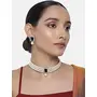 I Jewels Valentines Day Gifts For Her Gold Plated Indian Wedding Bollywood Stone Pearl Choker Necklace Jewellery Set For Women/Girls, 3 image