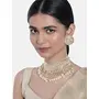 I Jewels 18K Gold Plated Indian Wedding Bollywood Kundan & Pearl Studded Choker Necklace Jewellery Set For Women/Girls (K7210-1), 4 image