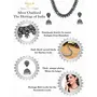 Antique Silver Oxidized Ethnic Indian Traditional Party Wear Statement Necklace Set with Jhumka Earrings Jewelry for Women, 5 image