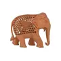 Purpledip Wooden Jali Carving Elephant Showpiece: Indian Gift/Souvenir (10715), 2 image