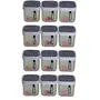 Nayasa Plastic Fusion Airtight Containers - 750 ml 12 Pieces Grey