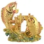 Double Fish Dragon Gate Showpiece (Gold 7 cm x 3 cm x 8 cm)