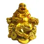 Vastu Laughing Buddha on Chair for Money and Wealth and Good Luck - Golden