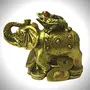 Frog on Elephant Showpiece Brass Color
