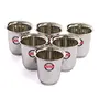 Embassy Stainless Steel Mayuri Coffee Glass/Tumbler Pack of 6 Size 3-180 ml/Glass