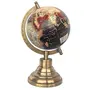 5" Black Multicolour Cream Educational, Antique Globe with Brass Antique Arc and Base , World Globe , Home Decor , Office Decor , Gift Item By Globes Hub