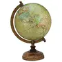 12.5" Rotating Desktop Globe Beige Color Globe Table Decor Ocean Geographical Earth By Globes Hub-Perfect for Home, Office & Classroom