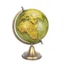 8" Olive Green Gold Educational, Antique Globe With Brass Antique Arc And Base By Globes Hub
