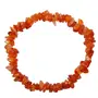 Stone Carnelian Gemstone Chips Bracelet For Man, Woman, Boys & Girls- Color: Orange (Pack of 1 Pc.)