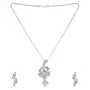 Austrian Crystal Studded Floral Designer Jewelry Set With Earring