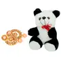 Women's Gold Plated Earring with beautiful Pink Pearl & Stone Party Wear Naughty Black & White Panda