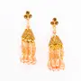 Women's Gold Plated Hoop Dangler Jhumka with Pearl Earring Party Wear.