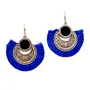 Women's Oxidized Earring with Mirror & Blue Thread Party Wear.