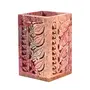 Soap Stone Carved Square Pen Stand 4x2.5 inch (6.2cm X6.2cm X10cm)