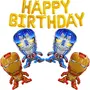 4 Pcs Cartoon Character Foil Balloon with 1Pcs Happy Brthday Banner for KDs Brthday Theme Parties