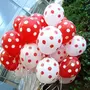 White and Red Polka dot Big Size 12" Super Quality 12" Balloons for Theme Party Brthday Party Party Decoration - Pack of 30