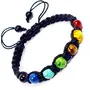 Reiki Crystal Products Natural 7 Chakra Bracelet Crystal Stone Thread Bracelet for Reiki Healing and Crystal Healing Stones