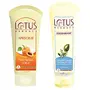 Lotus Herbals Apriscrub Fresh Apricot Scrub 180g And Herbals Jojoba Face Wash Active Milli Capsules 120g