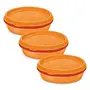 Milton Microwow Inner Stainless Steel Lunch Container Set of 3 200 ml Each Orange | 100% Leak Proof | Microwave Safe | BPA Free | Dishwasher Safe | Easy to Carry | Air Tight