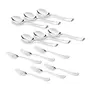 Sumeet Stainless Steel Spoon and Fork Set of 12 Pc (Baby/Medium Spoon 6 Pc (16cm L) Baby/Medium Fork 6 Pc (15.5cm L)) (1.6mm Thick)