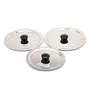 Coconut Stainless Steel Ciba Tope Lids/Tope Cover Set of 3 Lids with Nobs - Diameter - 6.5 inch 7 inch 7.5 inch