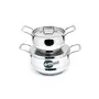 Coconut Stainless Steel Rexona Pot with Lids - Thick Triply Bottom (Sandwich Bottom) Cookware & Serveware - 1000ML & 2000ML - Set of 2