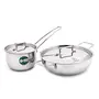 Coconut Stainless Steel Tri-Ply Sauce Pan & Kadai with Lids - Thick Triply Bottom (Sandwich Bottom) - 1000ML & 1500ML - Set of 2