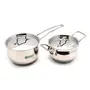 Coconut Stainless Steel Sauce Pan & Rexona Pot with Lids - Thick Triply Bottom (Sandwich Bottom) - 1500ML & 2000ML - Set of 2