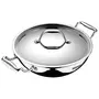 BERGNER Argent Tri-Ply Stainless Steel Deep Kadhai with Stainless Steel lid (22 cm 2.8 Liters Induction Base Silver) Standard BGIN-1542