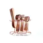 Crystal Titanium Cutlery Set with Knives 25-Pieces Rosegold
