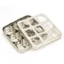 Coconut Stainless Steel Masala Box -Square Cubic See thru Lid - Spice box - Condiment box - 9 partition