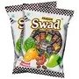 Swad Mixed Fruit Candy | Meetha Paan Imli Coffee Kacha Aam Cola Orange + Vitamin C | 2 Packs x 50 Toffee