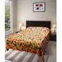Vermilion Lifestyle Kantha stitch Pure Cotton Bed cover/AC Quilt - King Size 90x108 In Beige
