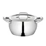 Borosil Stainless Steel Handi Casserole With Lid Induction friendly Impact Bonded Tri-ply Bottom 2.1L
